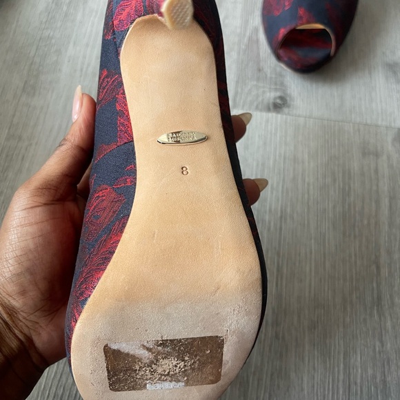 Badgley Mischka Blue and Red High Heel Shoes - Picture 7 of 9